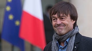  In this Thursday, Dec. 6 2012 file photo, environmental activist Nicolas Hulot, smiles as he leaves the Elysee Palace in Paris, France.