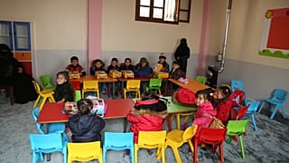 Suriye'nin kuzeyindeki El Bab'ta Türkiye'nin açtığı bir okul