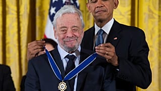 President Barack Obama, right, presents the Presidential Medal of Freedom to composer Stephen Sondheim during a ceremony in the East Room of the White House, on, Nov. 24, 2015