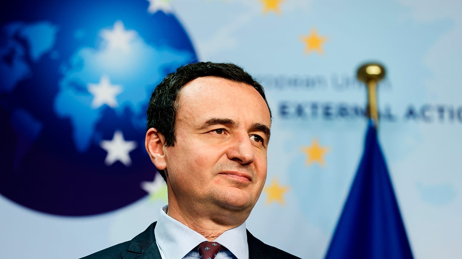 Kosovo's Prime Minister Albin Kurti at the EEAS building in Brussels, April 29, 2021.