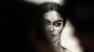 Frida Kahlo portréja a Casa Azulban megrendezett kiállításon Mexikóvárosban, 2007-ben