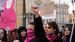 Die zentrale Demonstration in Rom führte durch das Zentrum der Stadt