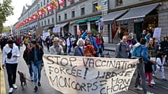 Protest von Gegnern des Covid-Zertifikats Anfang Oktober in Genf