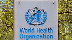 The logo of the World Health Organization, WHO, is displayed at the headquarters in Geneva, Switzerland, April 15, 2020.