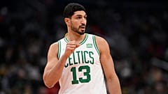 Enes Kanter in action during an NBA game between the Boston Celtics and Washington Wizards.