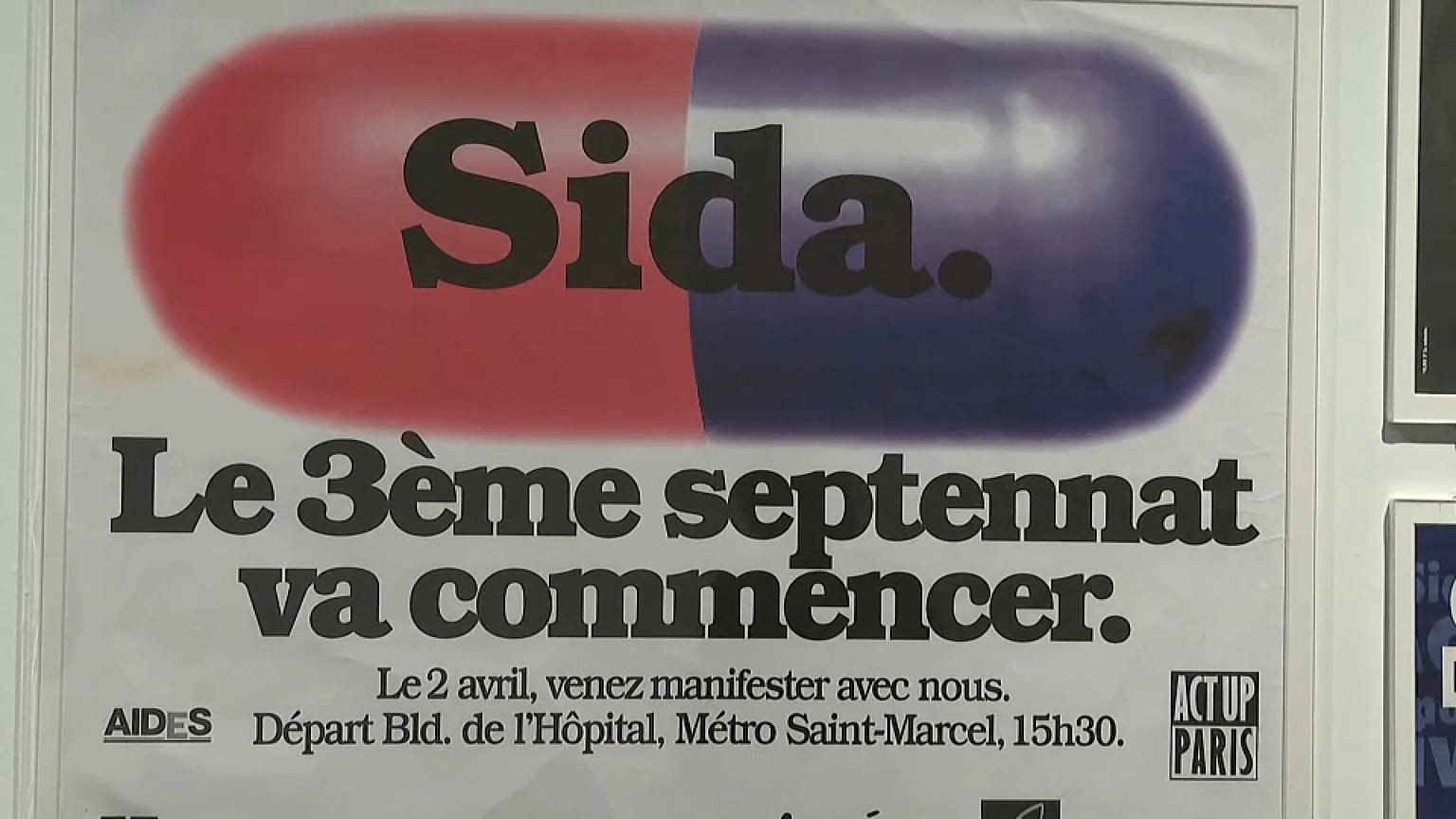 Poster en francés sobre el sida 