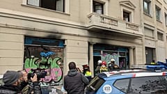 The scene of the fire in Barcelona