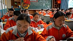 Tibet'in başkenti Lhasa'da Çince öğrenen öğrenciler 