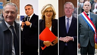 From left: candidates Philippe Juvin, Xavier Bertrand, Valérie Pecresse, Michel Barnier, Eric Ciotti