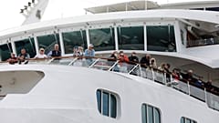 A luxury liner docked in Cape Town yesterday, as the WHO updated its travel advice.
