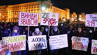 Demonstrationen in Kiew gegen Präsident Selenskyj