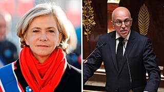 Valérie Pécresse, left, and Eric Ciotti, right