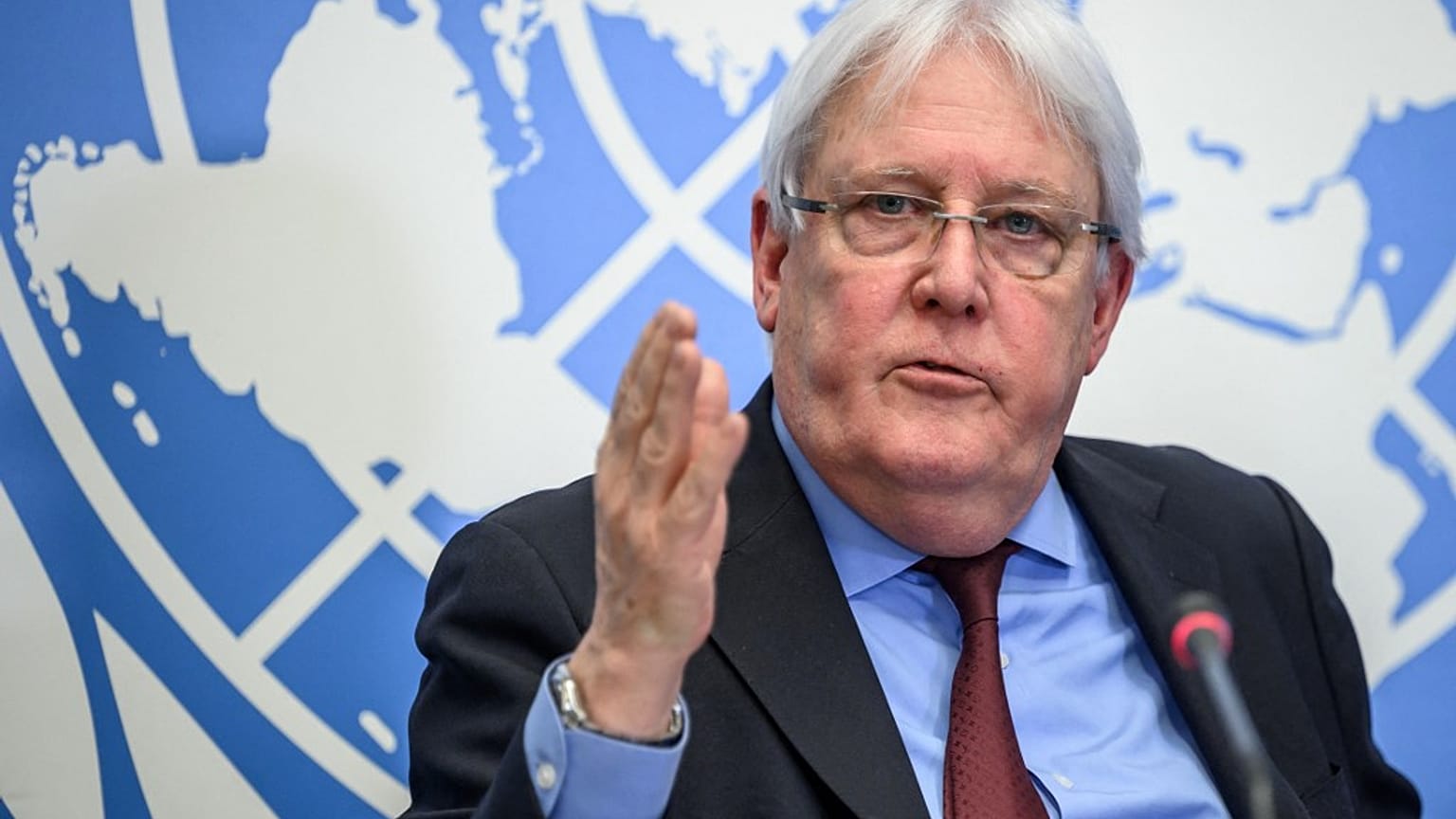 United Nations Under-Secretary-General for humanitarian affairs and emergency relief coordinator Martin Griffiths attends a press conference in Geneva on December 1, 2021.