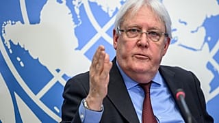 United Nations Under-Secretary-General for humanitarian affairs and emergency relief coordinator Martin Griffiths attends a press conference in Geneva on December 1, 2021.