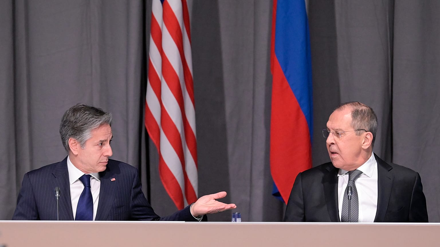 Antony Blinken and Sergey Lavrov in Stockholm