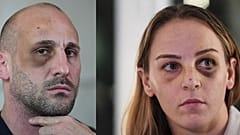 Alain Schmitt (links) und Margaux Pinot (rechts) äußerten sich beide vor der Presse. Beide weisen Gesichtsverletzungen auf.