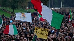 Manifestation des anti-pass sanitaires - Rome (Italie), le 20/11/2021