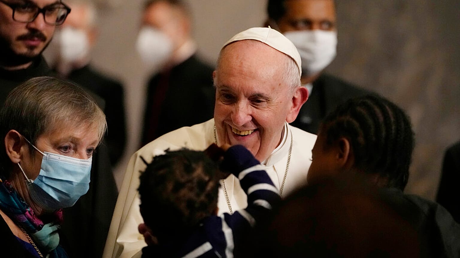 Le Pape François célèbre une messe oecuménique l'église de la Sainte-Croix à Nicosie, Chypre, le 3 décembre 2021