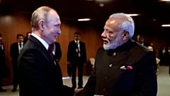 Владимир Путин и Нарендра Моди на саммите БРИКС в Бразилии 13 ноября 2019