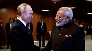 Владимир Путин и Нарендра Моди на саммите БРИКС в Бразилии 13 ноября 2019