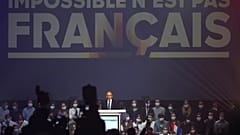 French far right presidential candidate Eric Zemmour delivers his speech during his first rally, Sunday, Dec. 5, 2021 in Villepinte, north of Paris.