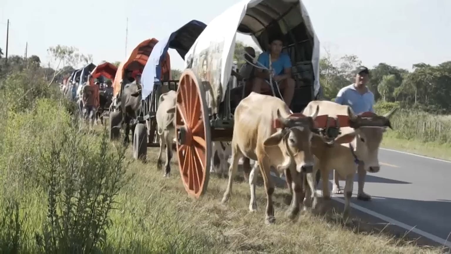 Peregrinación en carretas a la basílica de Caacupé, Paraguay