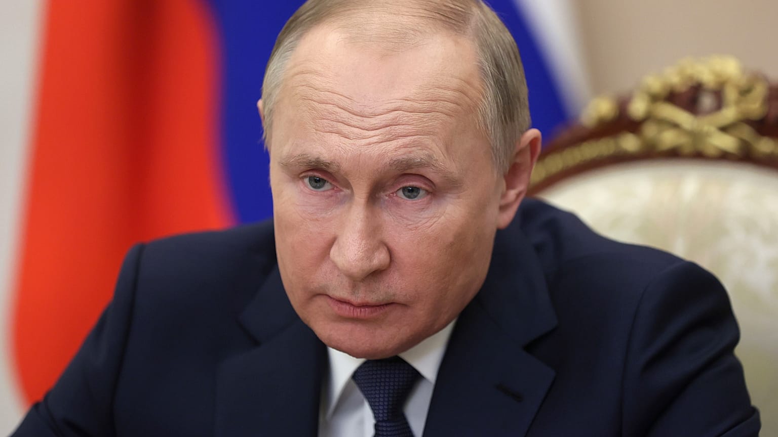 Russian President Vladimir Putin holds a video conference to address participants in a congress of the United Russia party marking the 20th anniversary of the party founding, 