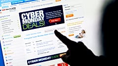 A consumer looks at deals online on Cyber Monday, the e-commerce event that follows Black Friday 
