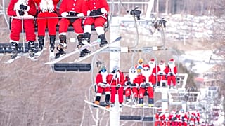 Les Pères Noël ont envahi la station de Newry (Maine) pour la bonne cause - le 05/12/2021
