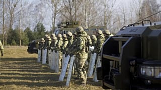 Ukrán határőrök Volin térségében, a belarusz határom
