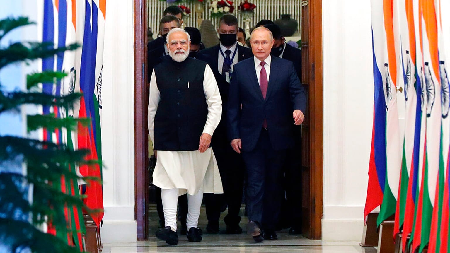 Armas  e apoio: Modi recebe Putin em Nova Deli na véspera do líder russo falar com Joe Biden