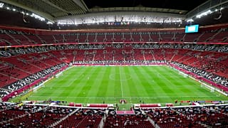 منظر عام للملعب قبل مباراة المجموعة الثانية في كأس العرب لكرة القدم بين سوريا وتونس على ملعب البيت في الخور، قطر، الجمعة 3 ديسمبر 2021
