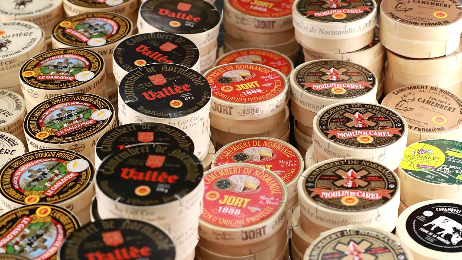 French cheese at the opening day of the 57th International Agriculture Fair (Salon international de l'Agriculture) at the Porte de Versailles exhibition center in Paris.