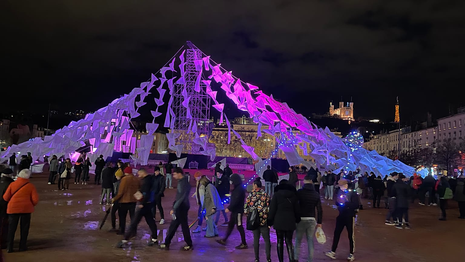 Une des animations proposées dans le cadre de la "fête des lumières" à Lyon, le 08/12/2021