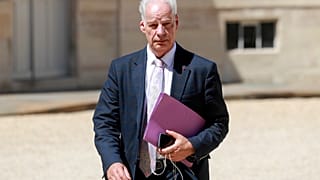 Alain Griset arriving for a meeting with labor union representatives and French President Emmanuel Macron at the Elysee Palace in June 2020.