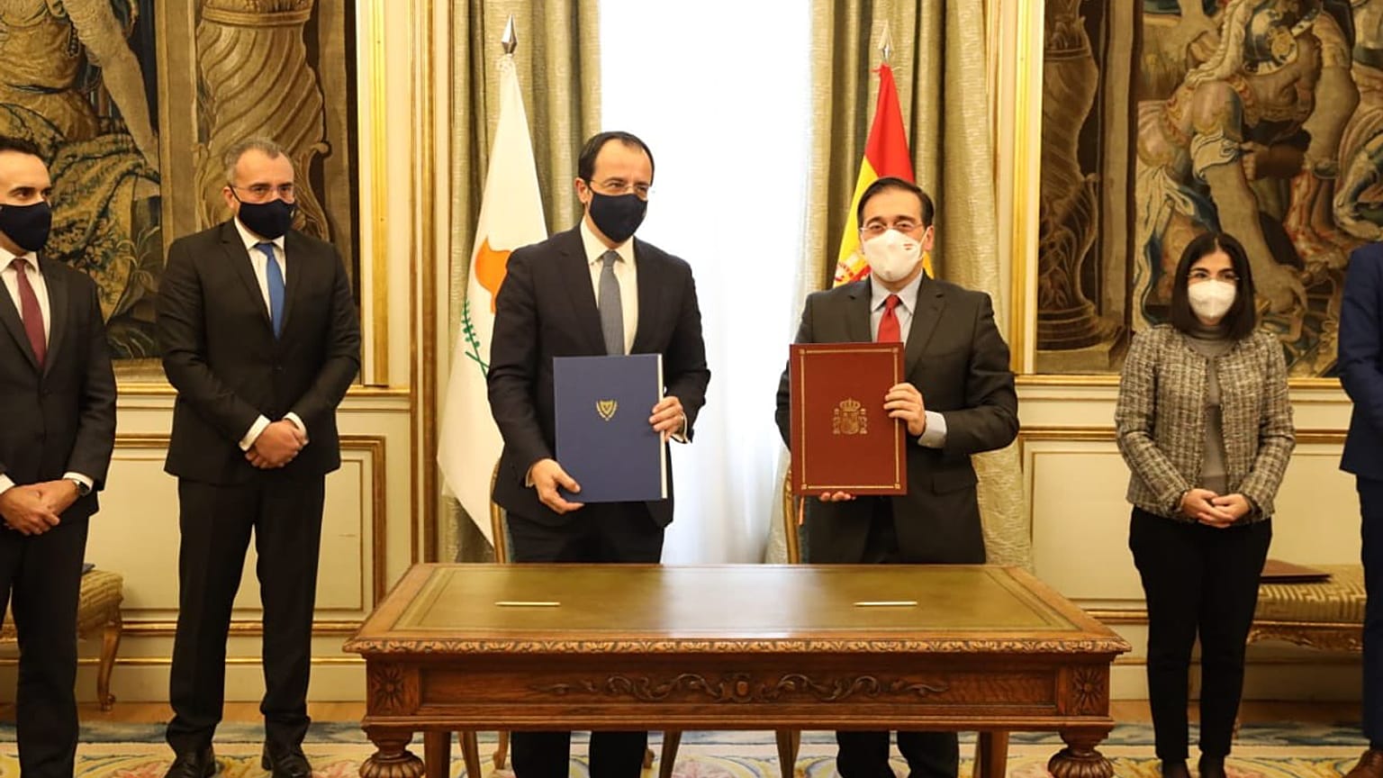 Ο Νίκος Χριστοδουλίδης με τον Ισπανό ΥΠΕΞ