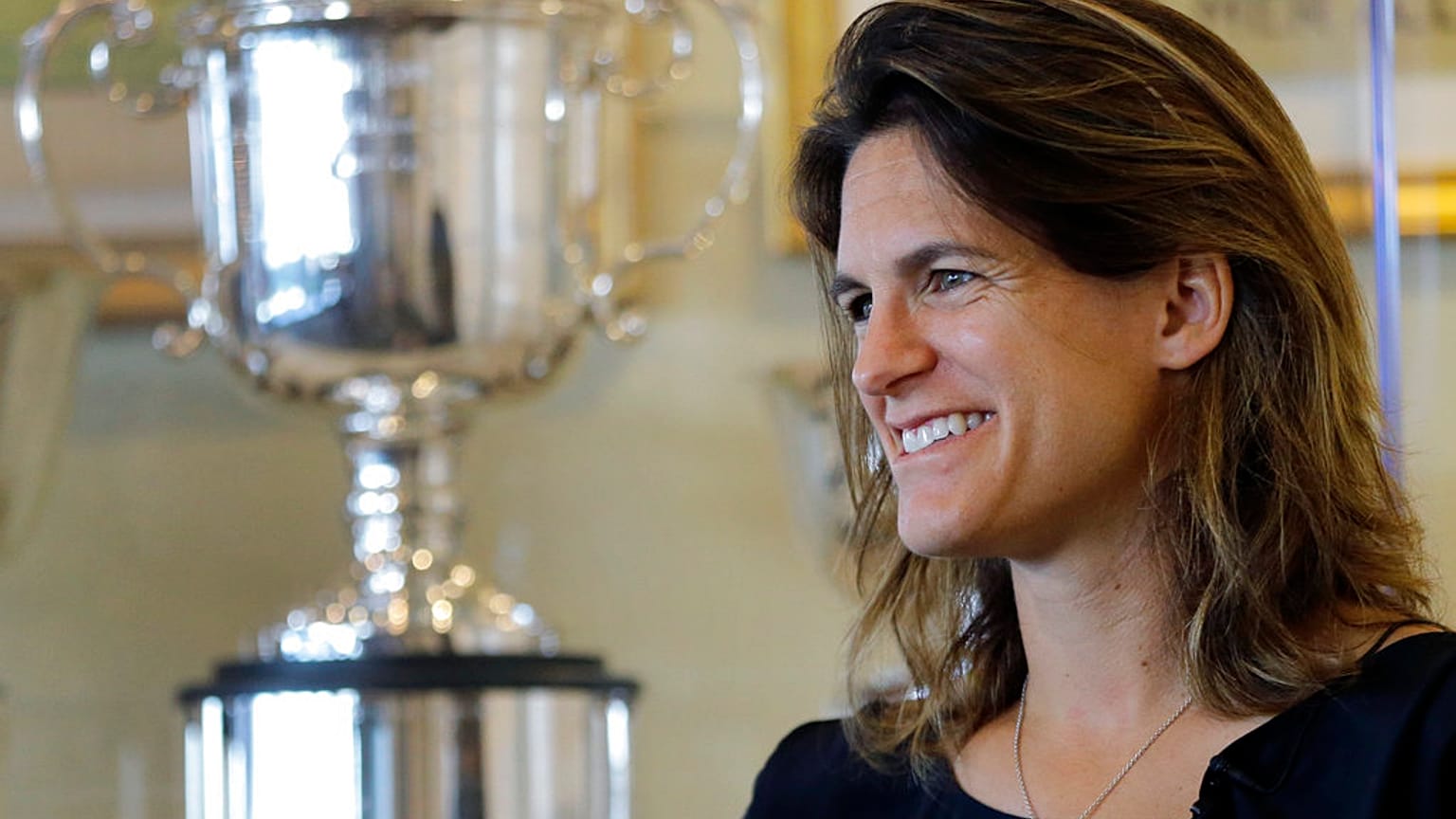 Archives : la joueuse de tennis française Amélie Mauresmo - Newport (Etats-Unis), le 16/07/2016