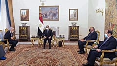 يائير لبيد يلتقي السيسي وسامح شكري ، القاهرة - 9 ديسمبر 2021.