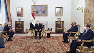 يائير لبيد يلتقي السيسي وسامح شكري ، القاهرة - 9 ديسمبر 2021.