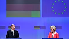 Première rencontre officielle entre le nouveau chancelier allemand et la présidente de la Commission européenne