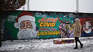 Ein ganz besonderes Weihnachtsgemälde bis besten Wünschen zum Fest im Mauerpark in Berlin
