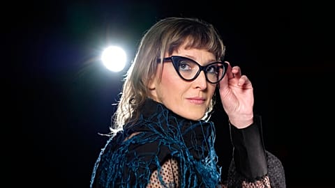 Bosnian filmmaker Jasmila Zbanic poses during an interview in Sarajevo, Bosnia, January 2021.