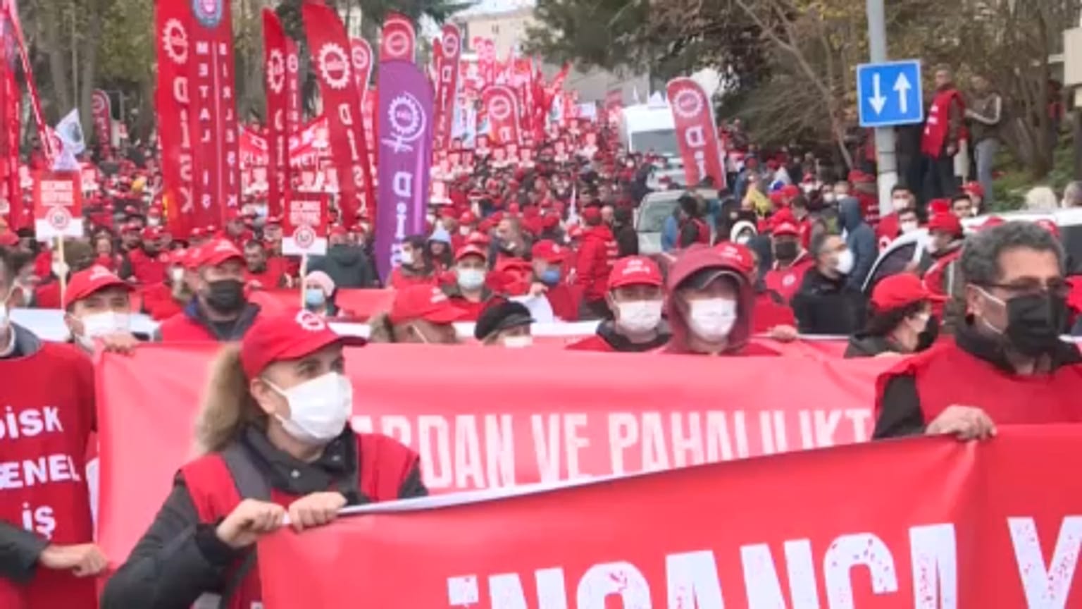Demonstration in Istanbul, Turkey, 12th December 2021.