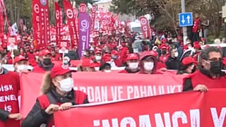 Demonstration in Istanbul, Turkey, 12th December 2021.