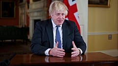Boris Johnson während seiner Booster-Ansprache an diesem Sonntagabend