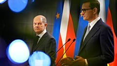 Freundliche Töne, aber unterschiedliche Meinungen: Der deutsche Kanzler Olaf Scholz und der polnische Ministerpräsident Mateusz Morawiecki