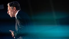 Antony Blinken egy római sajtóértekezleten, 2021-ben