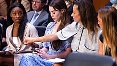 US-Turnerinnen Simone Biles, McKayla Maroney, Aly Raisman und Maggie Nichols bei einer Anhörung vor dem US-Senat, September 2021