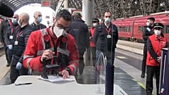 Tren Frecciarossa en una estación de Italia