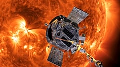 This image made available by NASA shows an artist's rendering of the Parker Solar Probe approaching the Sun.